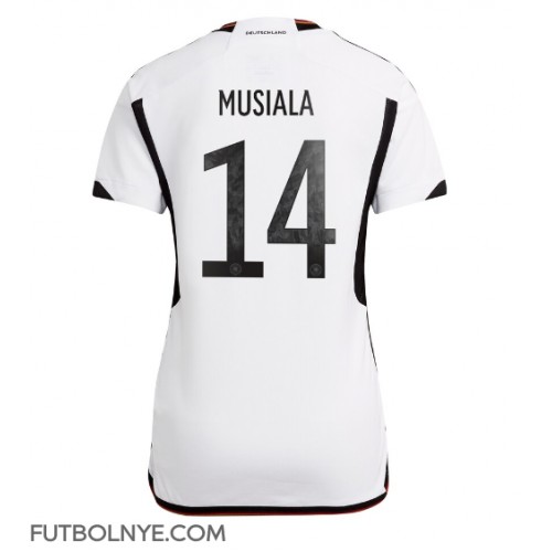 Camiseta Alemania Jamal Musiala #14 Primera Equipación para mujer Mundial 2022 manga corta